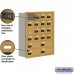 Salsbury Cell Phone Storage Locker - with Front Access Panel - 6 Door High Unit (8 Inch Deep Compartments) - 16 A Doors (15 usable) and 4 B Doors - Gold - Recessed Mounted - Resettable Combination Locks  19168-20GRC